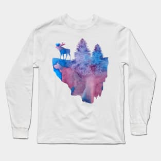 Floating island (moose) Long Sleeve T-Shirt